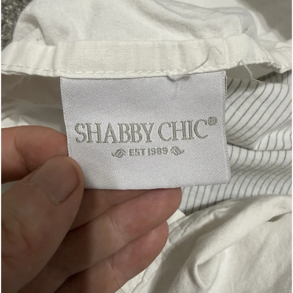 Shabby Chic Single Standard Pillow Sham Cover Thin Stripe Cottage Coquette Boho